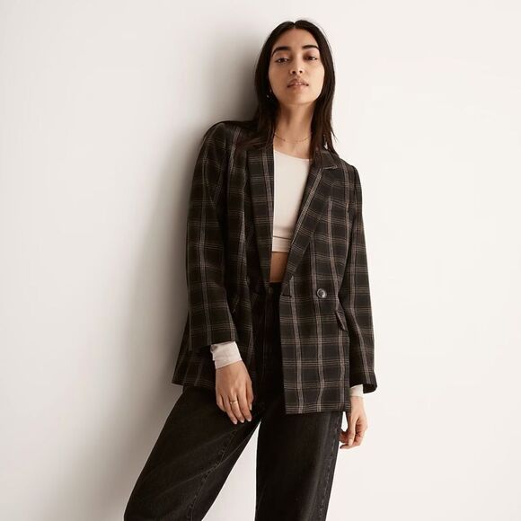 Madewell The Caldwell Double-Breasted Blazer in Seaton Plaid - Picture 2 of 8